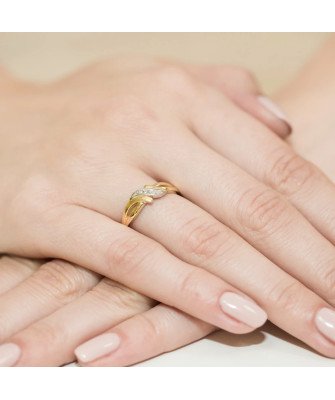 14k Gold Ring with 0.02ct Brilliant Diamond