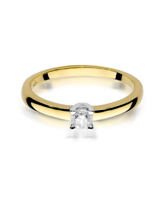 14k Gold Ring with 0.20ct Brilliant Diamond