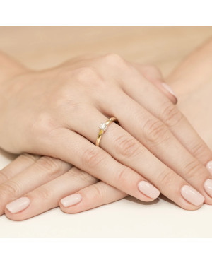 Złoty Pierścionek 14k z diamentem brylant 0,20ct