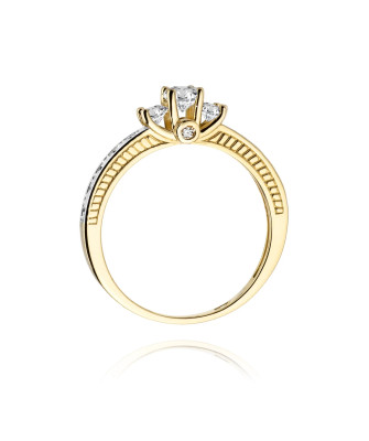 Złoty Pierścionek 14k z diamentem brylant 0,42ct