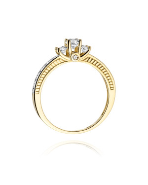 Złoty Pierścionek 14k z diamentem brylant 0,42ct