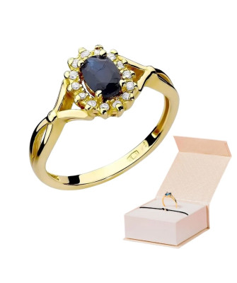 14k Gold Ring with 0.70ct Sapphire Diamond