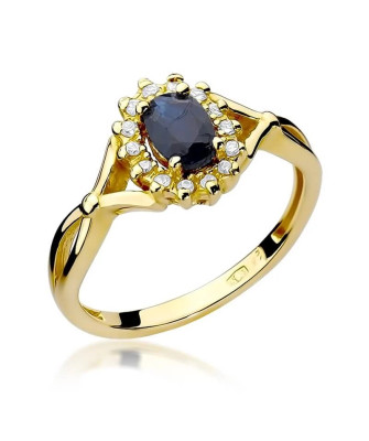 14k Gold Ring with 0.70ct Sapphire Diamond