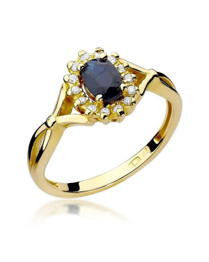 14k Gold Ring with 0.70ct Sapphire Diamond
