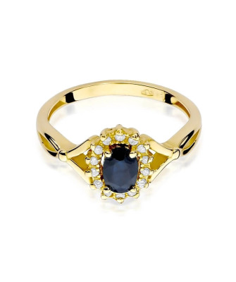 14k Gold Ring with 0.70ct Sapphire Diamond