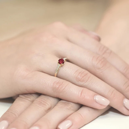 Gold ring with diamond EY-66 ruby ​​| GoldJewellery