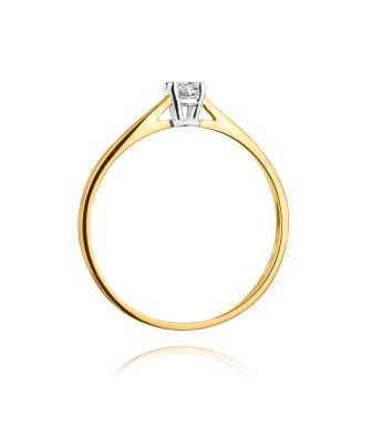 Złoty Pierścionek 14k z diamentem brylant 0,15ct