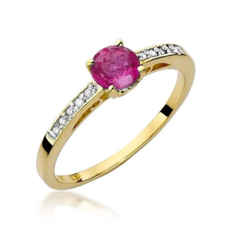 Gold ring with diamond EY-66 ruby ​​| GoldJewellery