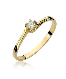 14k Gold Ring with 0.10ct Brilliant Diamond