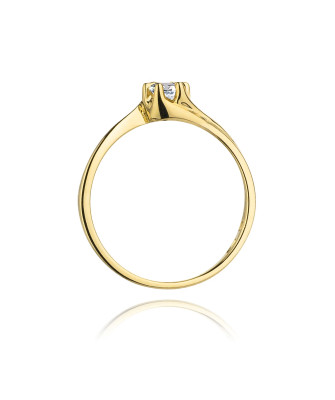 14k Gold Ring with 0.10ct Brilliant Diamond