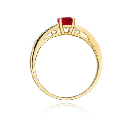 Gold ring with diamond EY-66 ruby ​​| GoldJewellery
