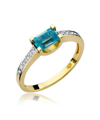 14k Gold Ring with Topaz Diamond 0.65ct
