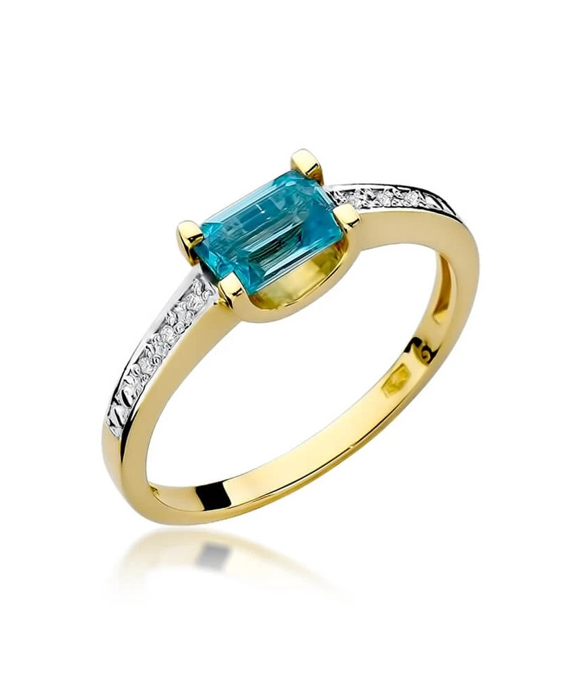 Złoty Pierścionek 14k z diamentem topaz 0,65ct