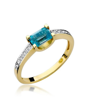 Złoty Pierścionek 14k z diamentem topaz 0,65ct