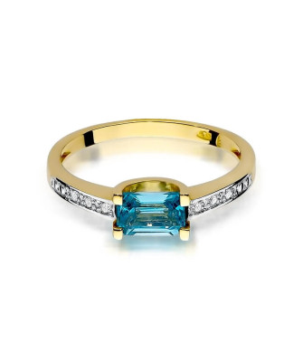 Złoty Pierścionek 14k z diamentem topaz 0,65ct