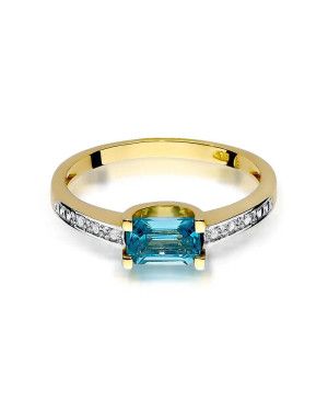 Złoty Pierścionek 14k z diamentem topaz 0,65ct