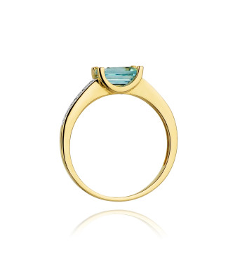 Złoty Pierścionek 14k z diamentem topaz 0,65ct