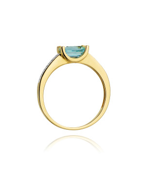 Złoty Pierścionek 14k z diamentem topaz 0,65ct