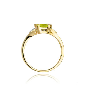 Złoty Pierścionek 14k z diamentem oliwin 1,10ct