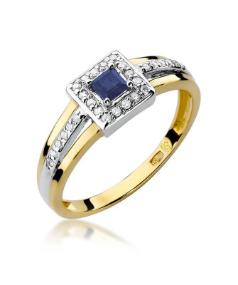 14k Gold Ring with 0.20ct Sapphire Diamond