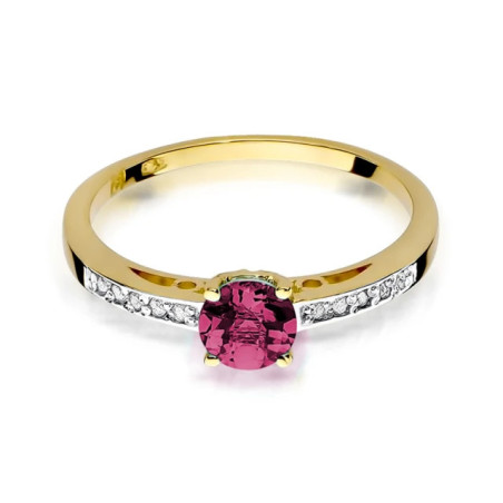 Gold ring with diamond EY-66 ruby ​​| GoldJewellery