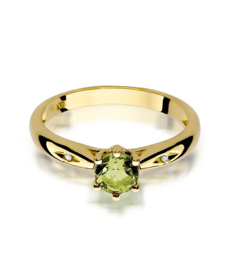 14k Gold Ring with Peridot Diamond 0.60ct
