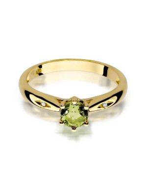 14k Gold Ring with Peridot Diamond 0.60ct
