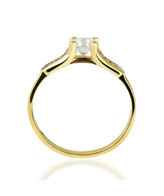 Gold engagement ring with cubic zirconia 8k