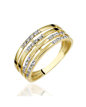 Wide ring band with stones 8k