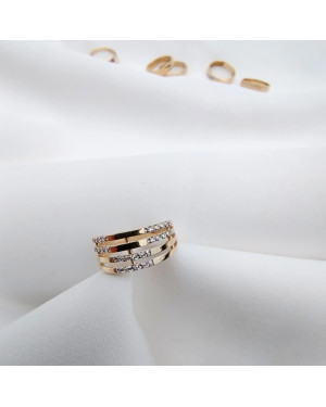 Wide ring band with stones 8k