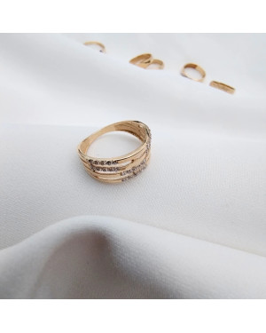 Wide ring band with stones 8k