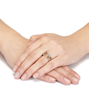 Wide ring band with stones 8k