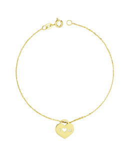 14ct Yellow Gold Heart Bracelet