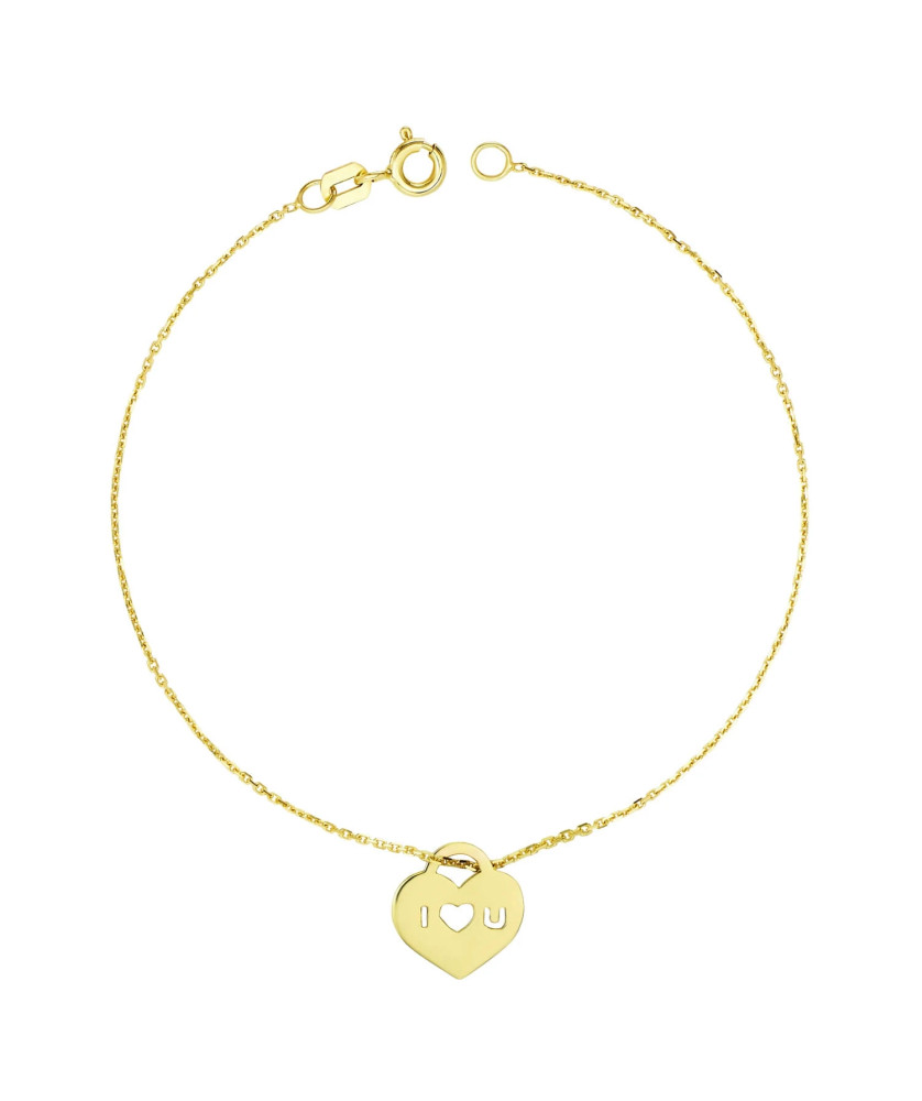 14ct Yellow Gold Heart Bracelet