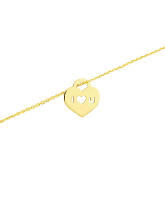 14ct Yellow Gold Heart Bracelet