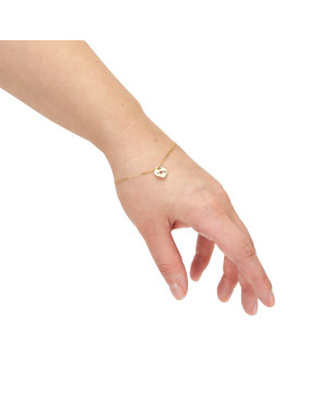 14ct Yellow Gold Heart Bracelet