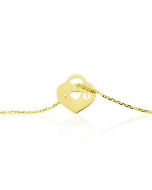 14ct Yellow Gold LOVE Anklet