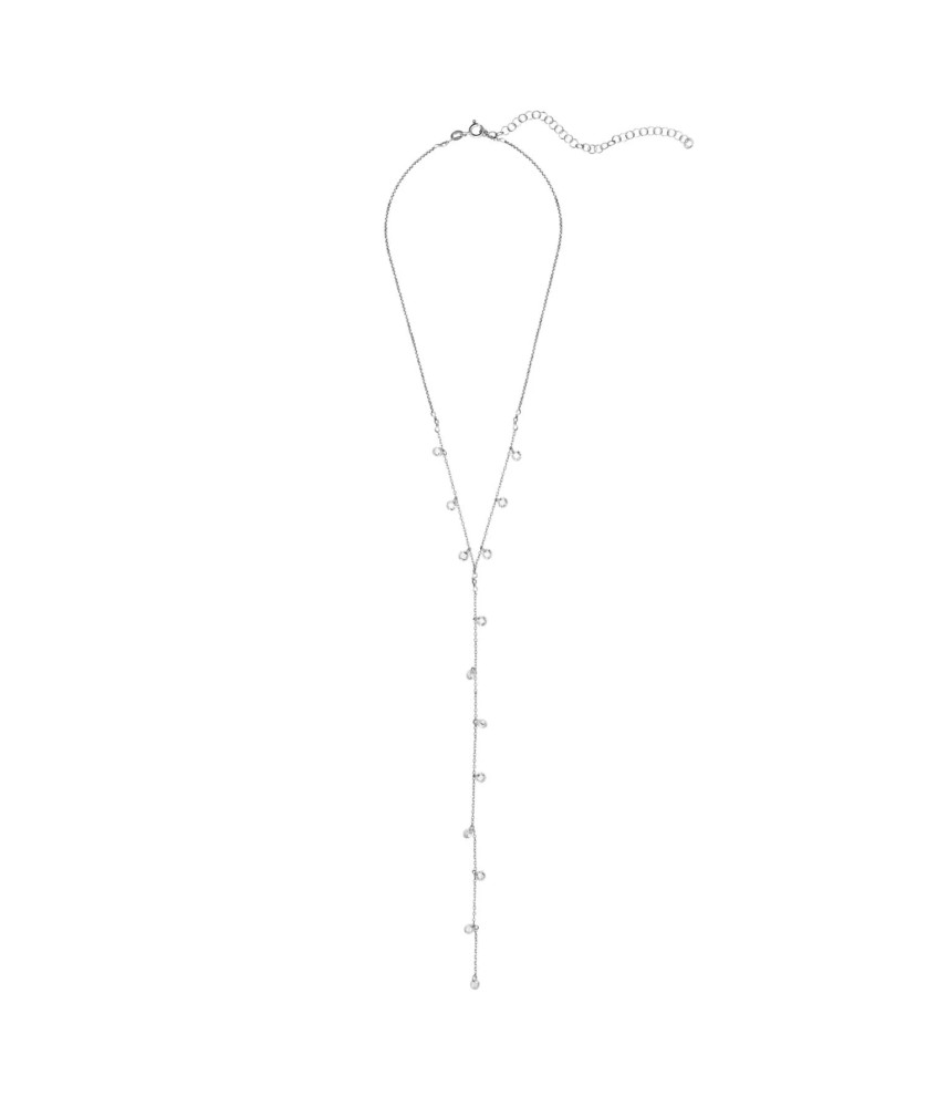 Silver Choker Necklace with Cubic Zirconia