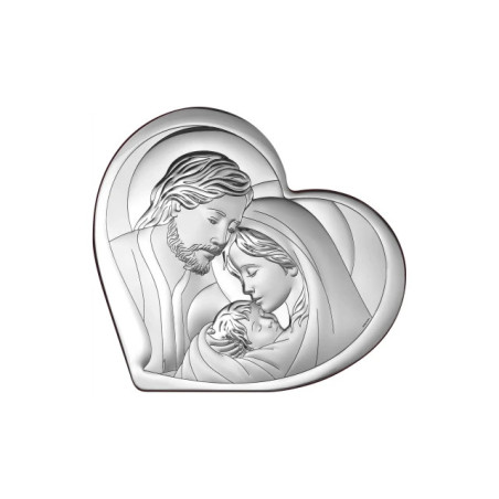 Silver Image of the Holy Family in the Heart