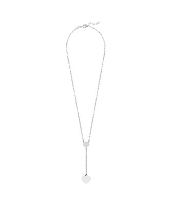 Silver Heart Drop Necklace