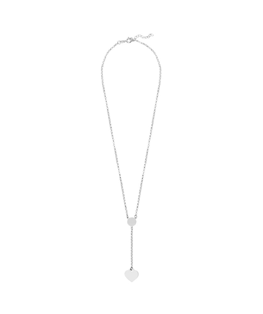 Silver Heart Drop Necklace