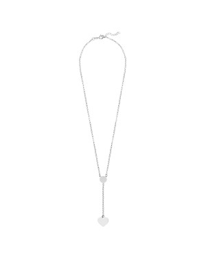 Silver Heart Drop Necklace