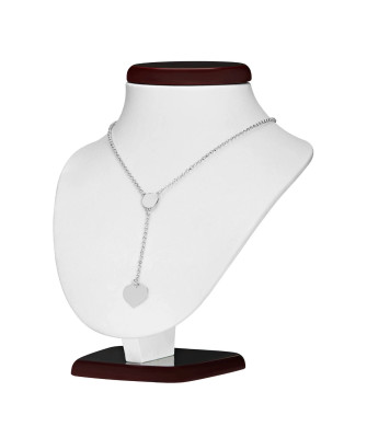 Silver Heart Drop Necklace