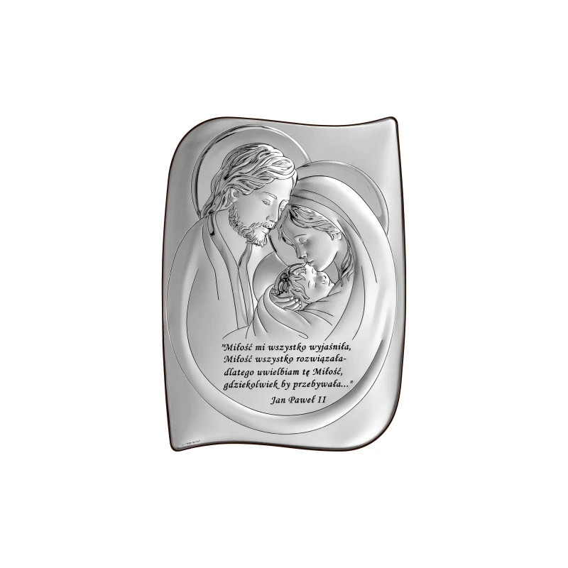 Silver Picture of the Holy Family with a Quote Silver Picture of the Holy Family with a Quote
