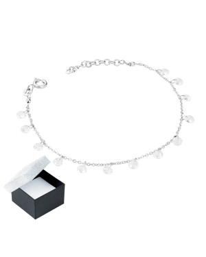 Silver bracelet with white stones