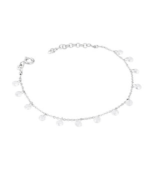 Silver bracelet with white stones