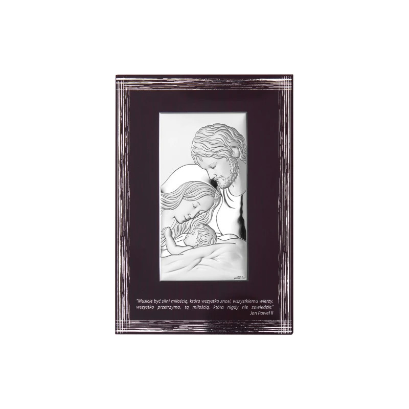 Silver Picture of the Holy Family with a Quote Silver Picture of the Holy Family with a Quote