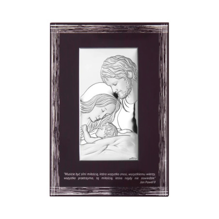 Silver Picture of the Holy Family with a Quote