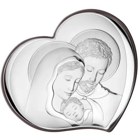 Silver Image of the Holy Family in the Heart