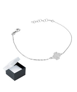 Silver bracelet with a clover